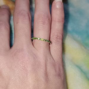 Russian chrome diopside half eternity ring